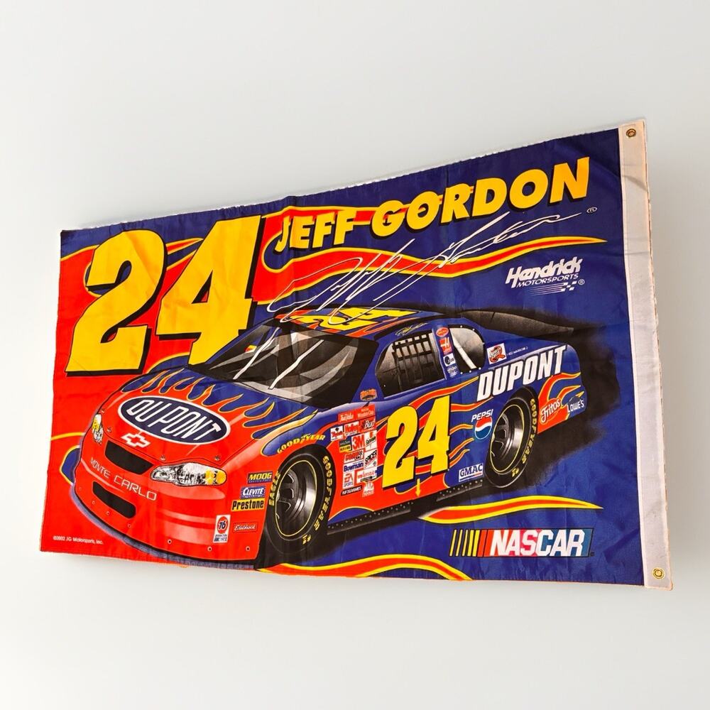 Vintage 2002 Jeff Gordon #24 DuPont NASCAR Racing Flag Banner 60x35 Hendrick